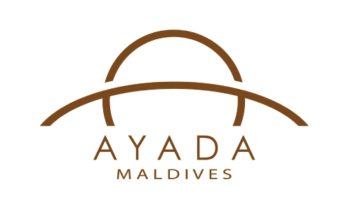 Ayada Maldives logo with brown arches and the text AYADA MALDIVES.