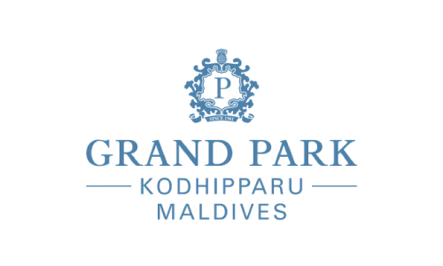 Grand Park Kodhipparu Maldives logo with a decorative crest and the text GRAND PARK KODHIPPARU MALDIVES.